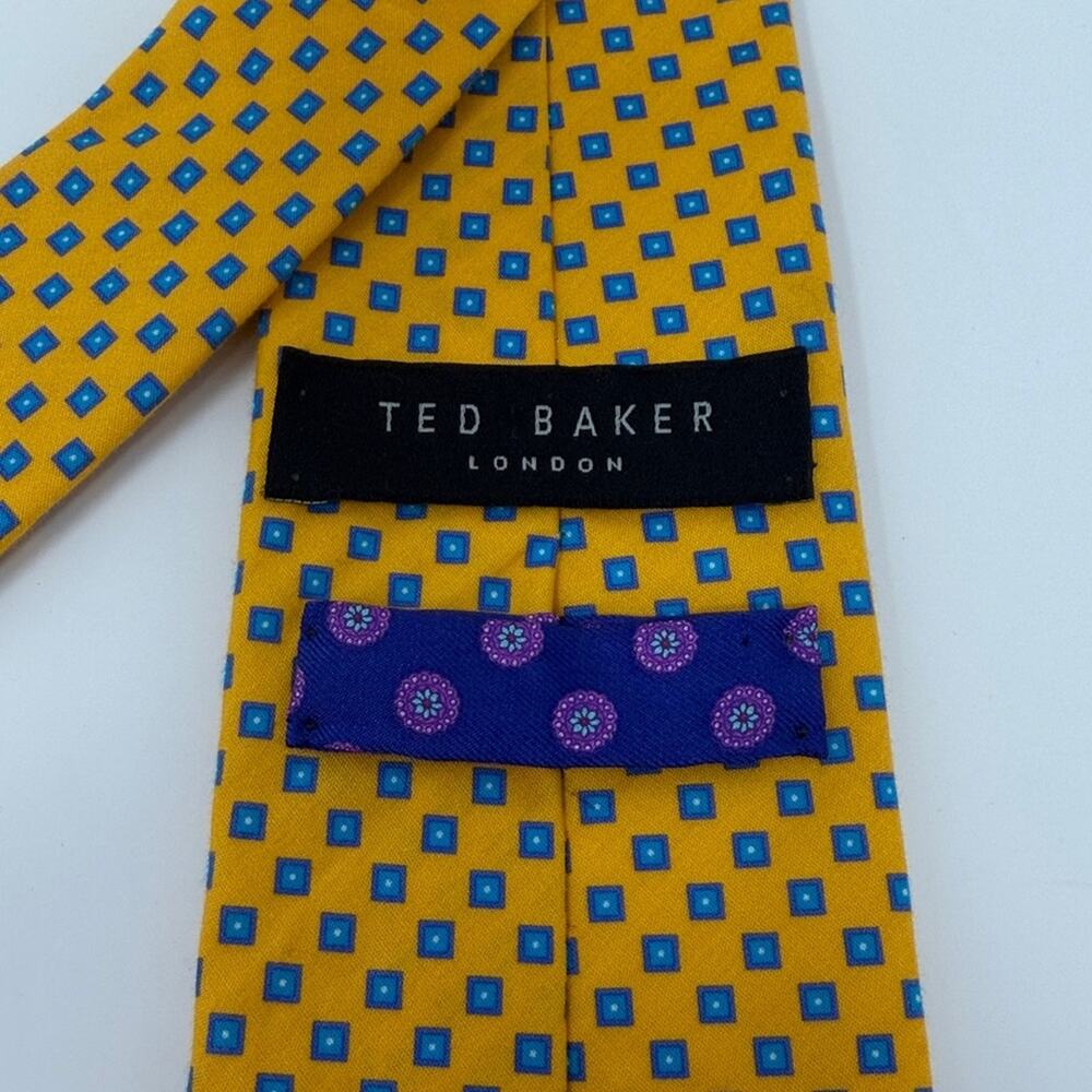 Ted Baker London 100% Cotton Colorful Tie - Gold/Blue